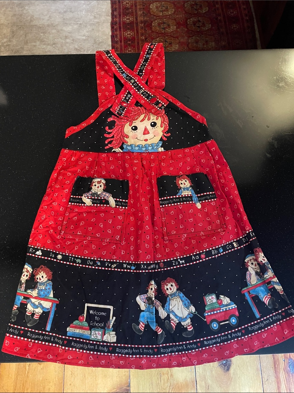 Back to School Girls Size 4 Apron Dress